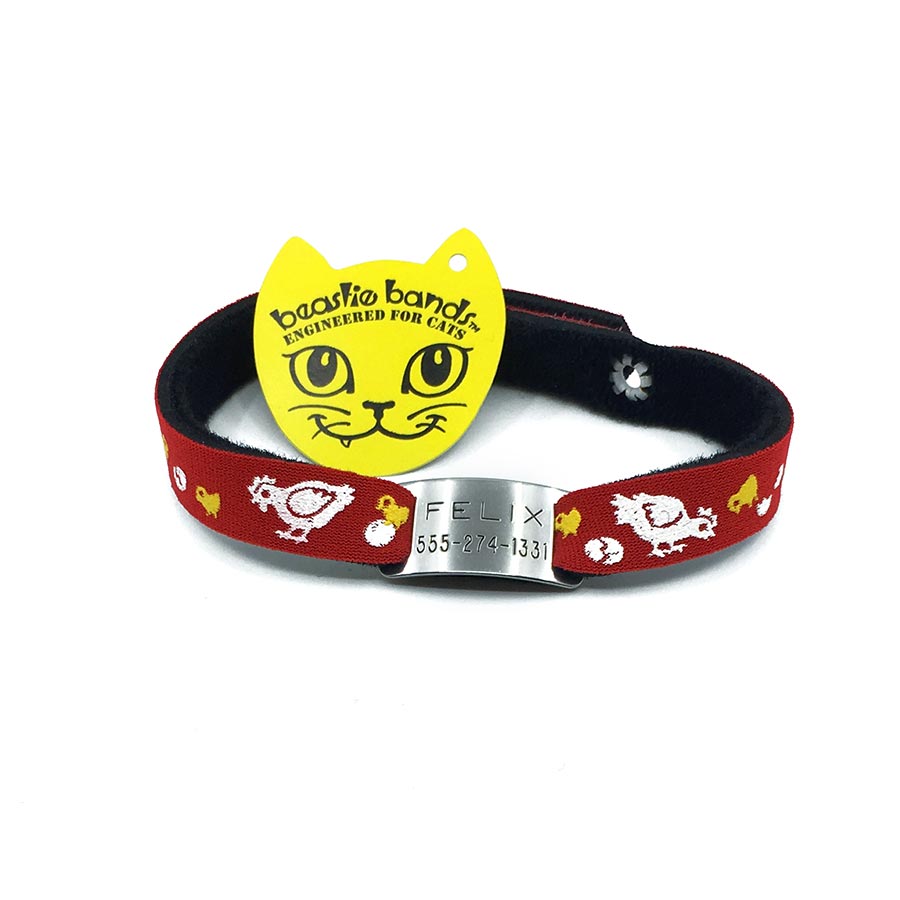 red chick and eggs beastie band cat safety collar combo