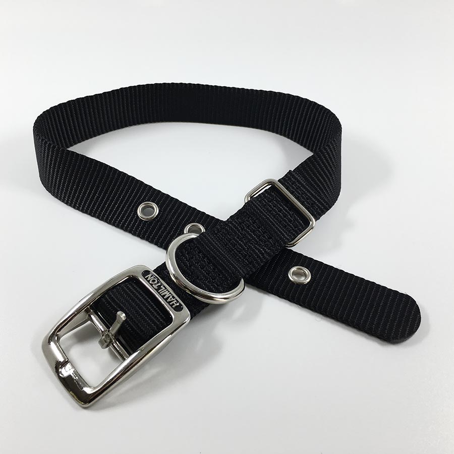 black single thick nylon belt buckle collar