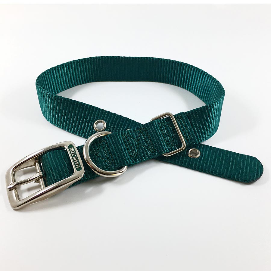 green single thick nylon belt buckle collar