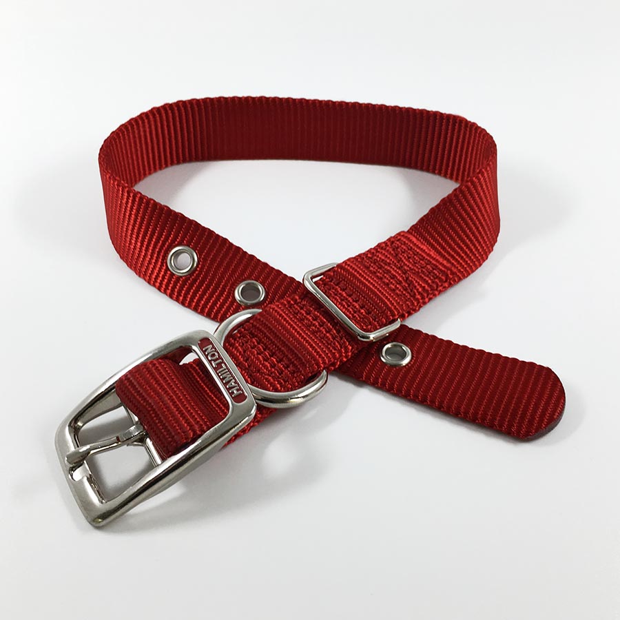 red single thick nylon belt buckle collar