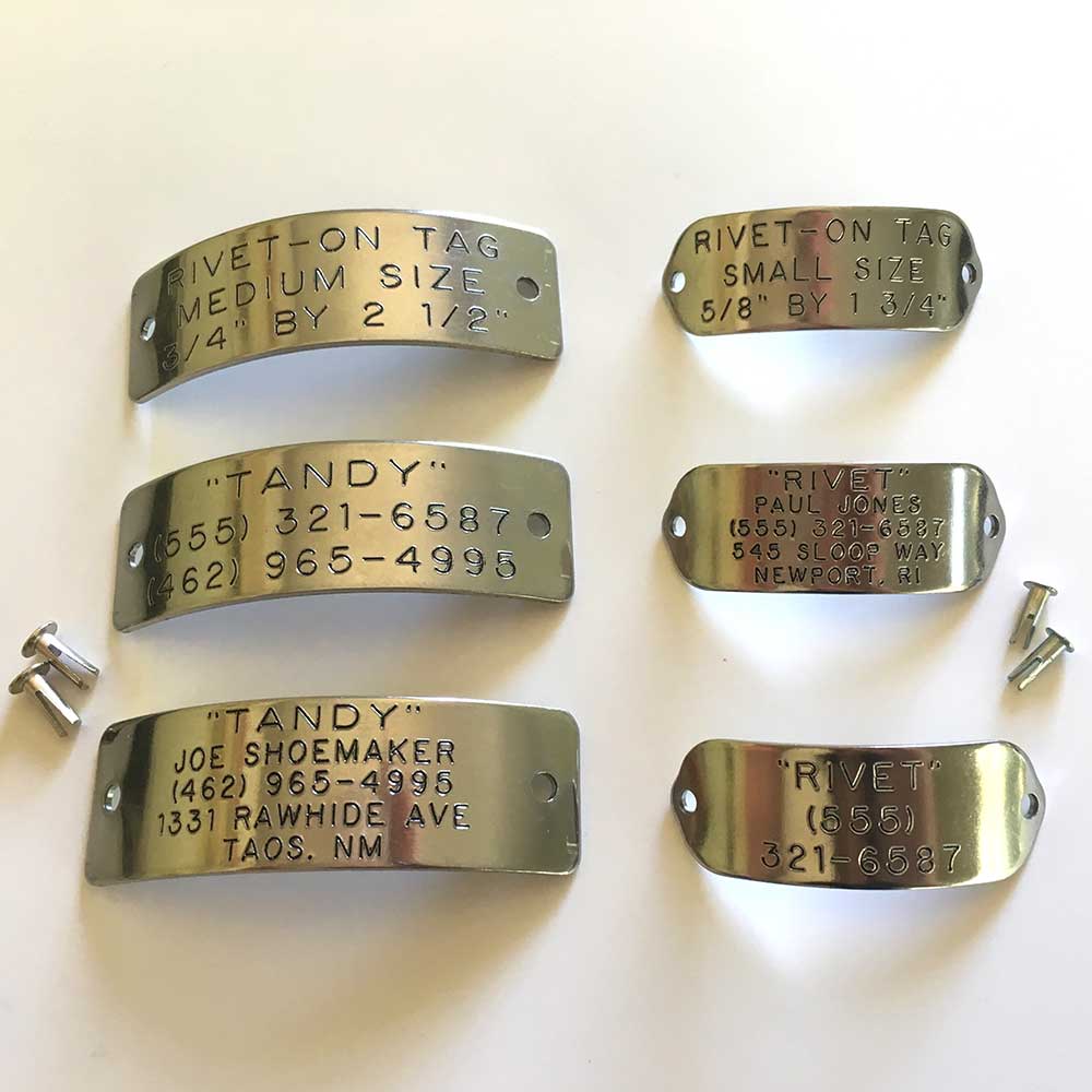 rivet collar tags pet id for dog and cat collars