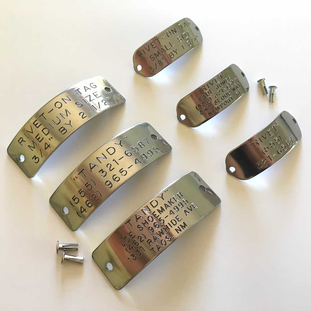 rivet collar tags pet id for dog and cat collars