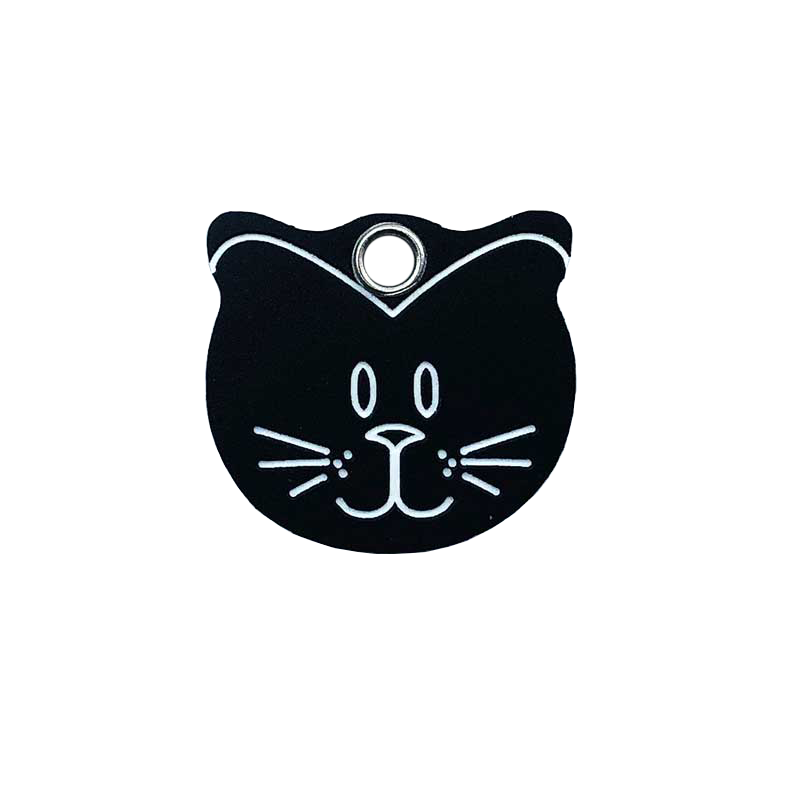 Cat Face tag color black